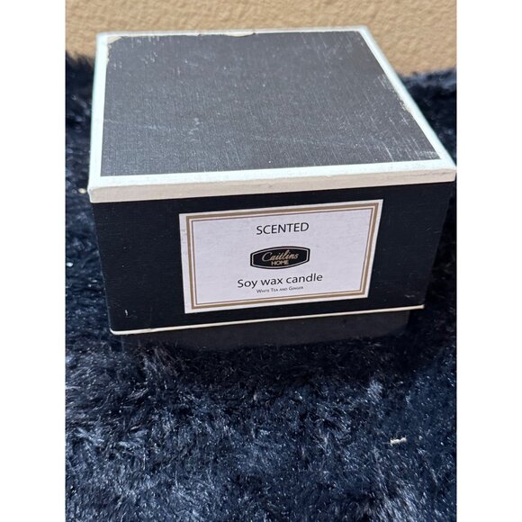 Caitlins Home White Tea & Ginger Scented Soy Wax Candle In Glass Jar 13oz NEW - Picture 1 of 5